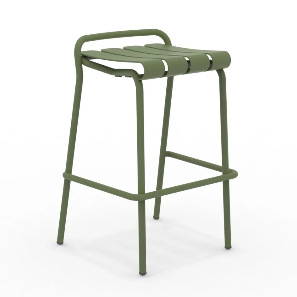 Garden Stool Made Entirely of Aluminum - Resplendent Viadurini