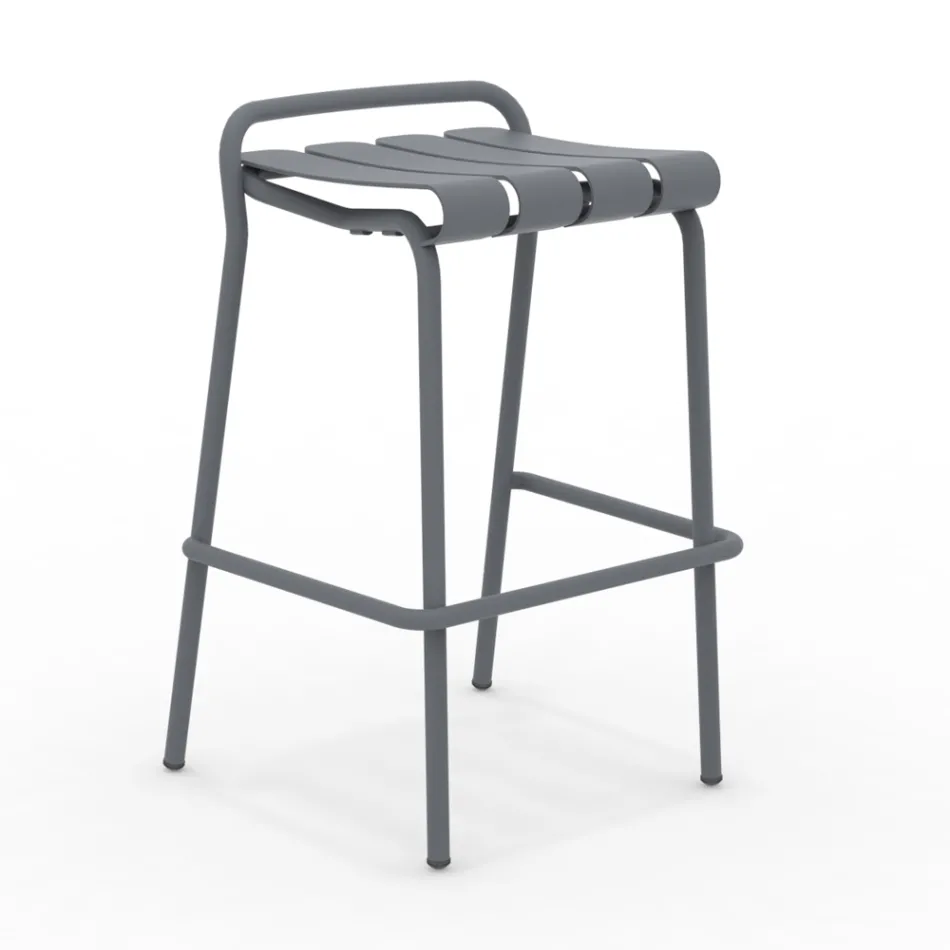 Garden Stool Made Entirely of Aluminum - Resplendent Viadurini