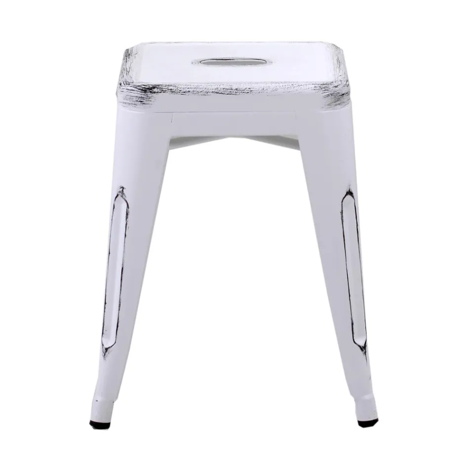 Indoor and Outdoor Iron Stool Height 45 cm - Stationery Viadurini