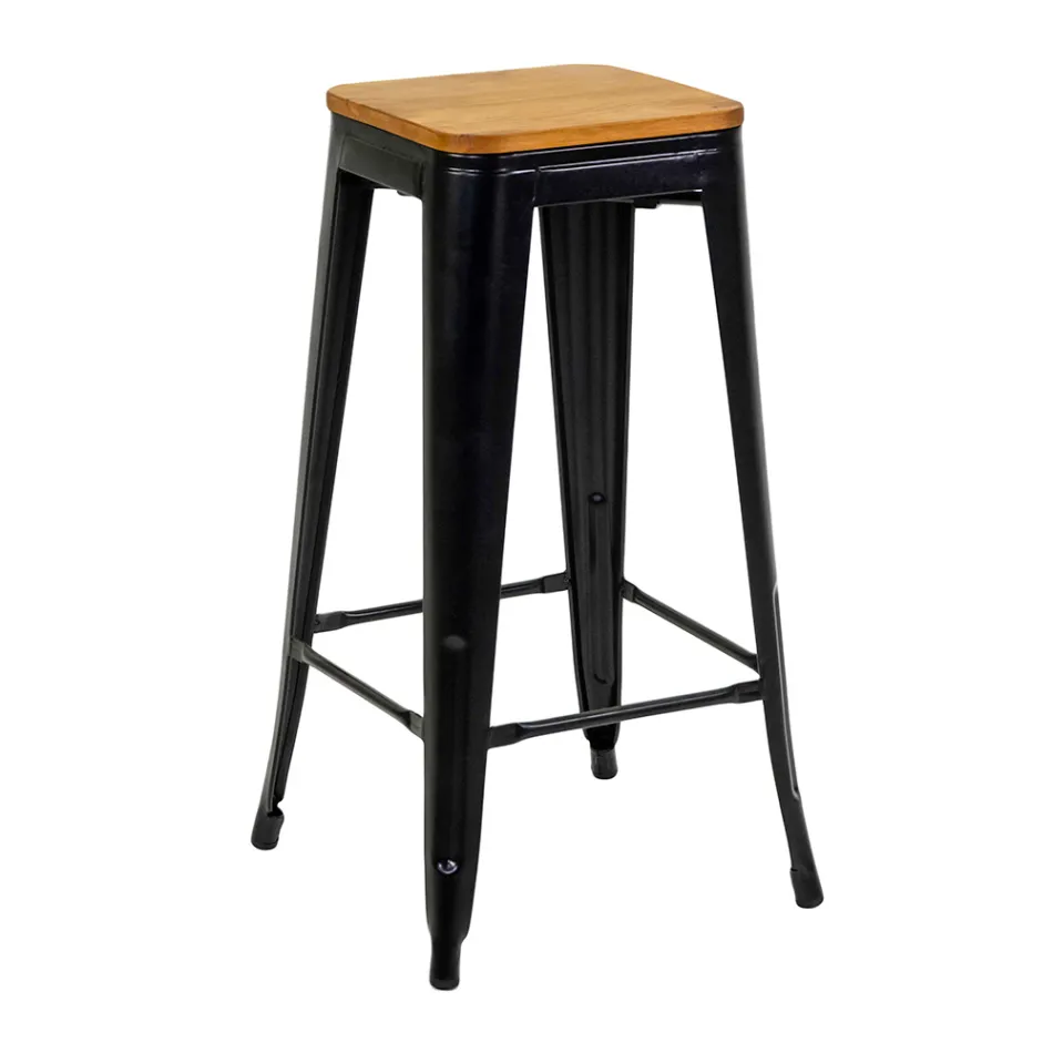 Indoor and Outdoor Iron Stool Height 76 cm - Stationery Viadurini