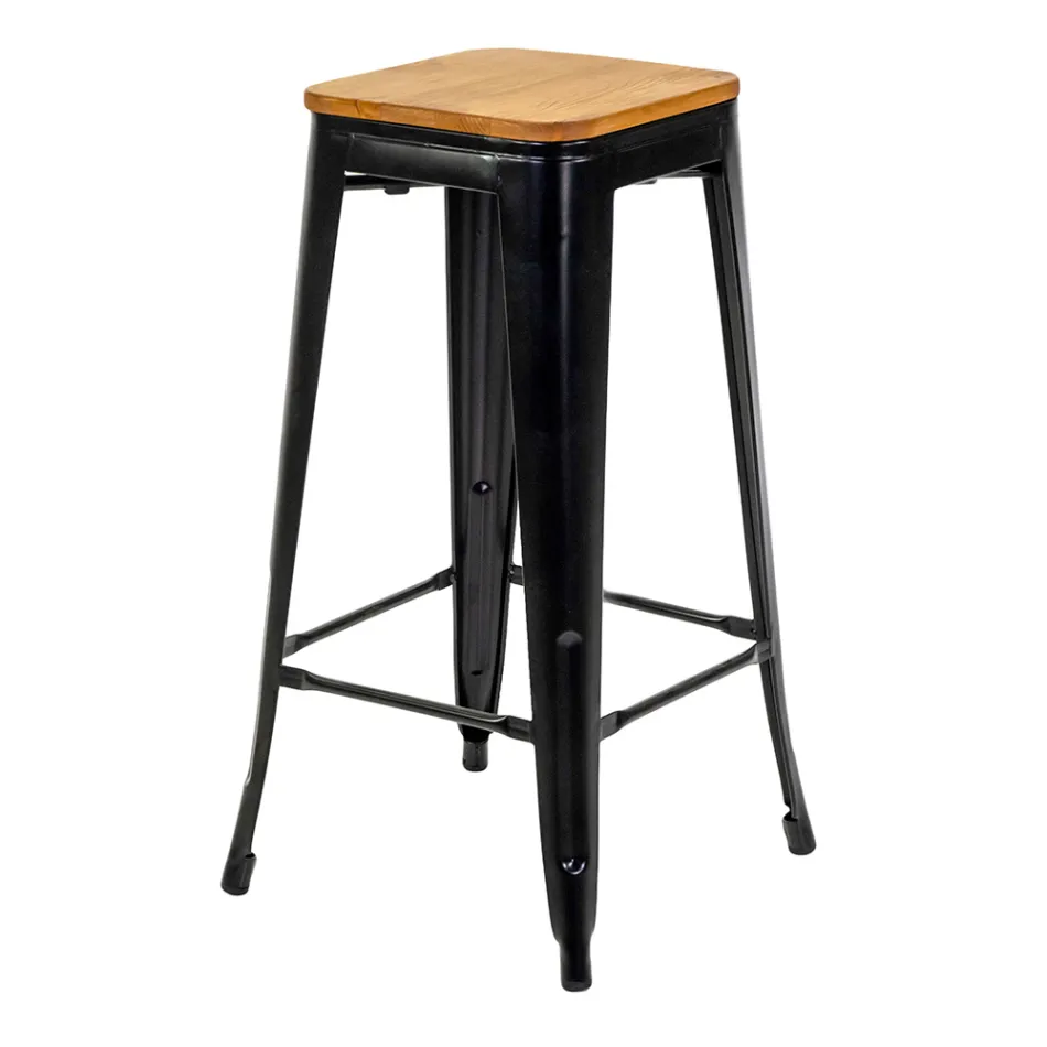 Indoor and Outdoor Iron Stool Height 76 cm - Stationery Viadurini
