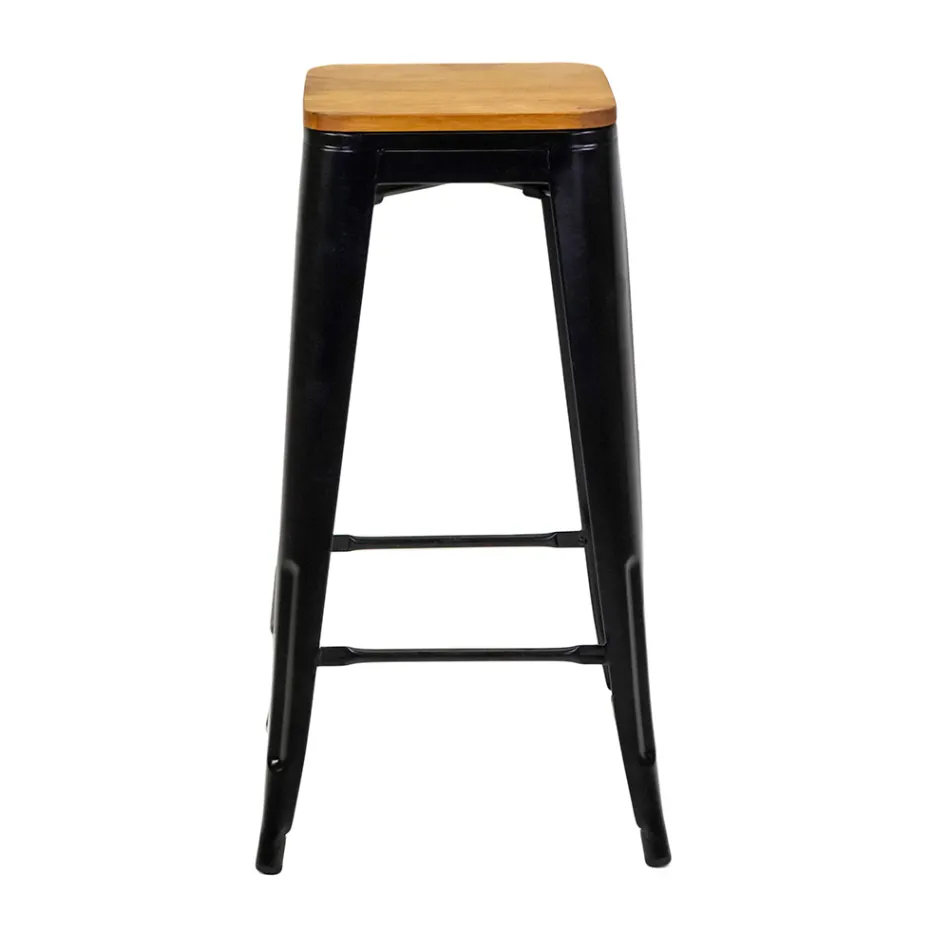 Indoor and Outdoor Iron Stool Height 76 cm - Stationery Viadurini