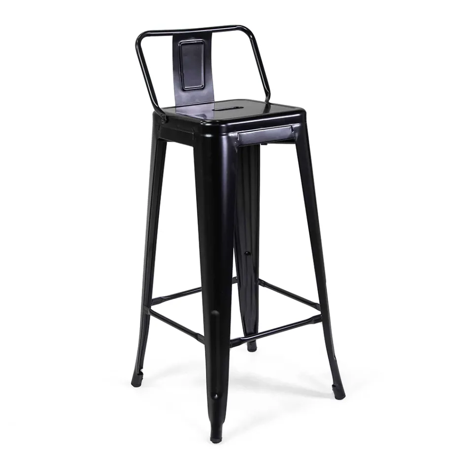 Indoor and Outdoor Iron Stool Height 94 cm - Stationery Viadurini