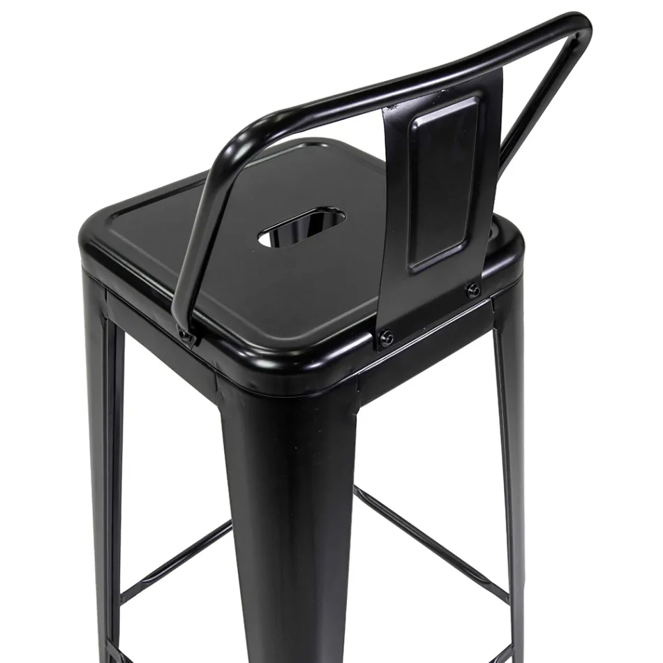 Indoor and Outdoor Iron Stool Height 94 cm - Stationery Viadurini