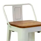 Indoor and Outdoor Stool in Iron and Wood - Stationery Viadurini