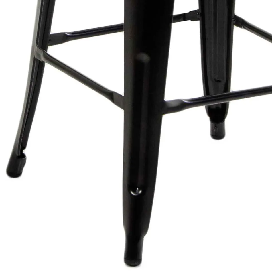 Indoor and Outdoor Stool in Iron and Wood - Stationery Viadurini