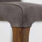Indoor Stool in Ash Wood and Faux Leather Made in Italy - Floki Viadurini
