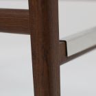 Indoor Stool in Ash Wood and Faux Leather Made in Italy - Floki Viadurini