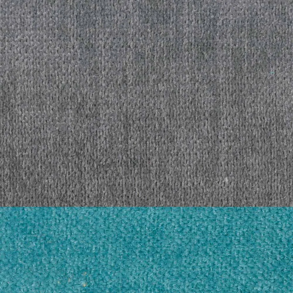 Design Living Room Stool in Fabric with Border and Anthracite Metal - Scarat Viadurini