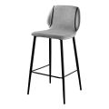 Design Living Room Stool in Fabric with Edge and Anthracite Metal - Scarat