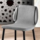 Design Living Room Stool in Fabric with Border and Anthracite Metal - Scarat Viadurini