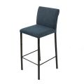 Living Room Stool in Faux Leather and Structure in Nikel Made in Italy - Cleto