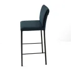 Living Room Stool in Faux Leather and Structure in Nikel Made in Italy - Cleto Viadurini