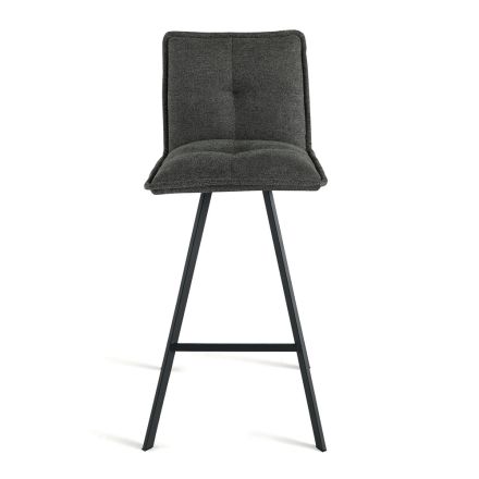 Living Room Stool in Upholstered Fabric and Metal 2 Pieces - Ortensy Viadurini