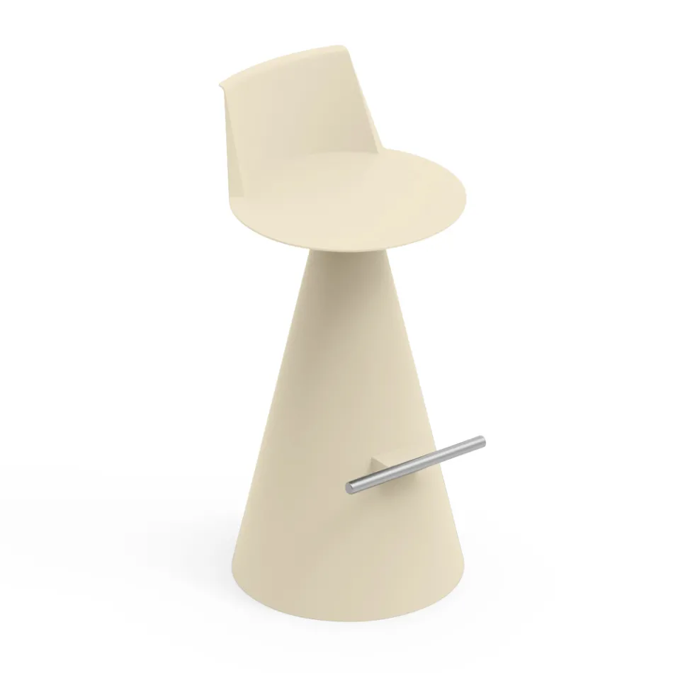 Living Room Stool Made of Polyethylene with Footrest - Ellipse Viadurini