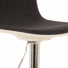 Design Stool with Gas Lift in Fabric and Chromed Metal, 2 Pieces - Chrome Viadurini