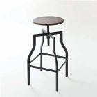 Design adjustable stool in metal and wood produced in Italy Livorno Viadurini