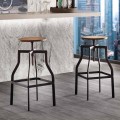 Modern design adjustable stool in metal and wood Livorno made in Italy