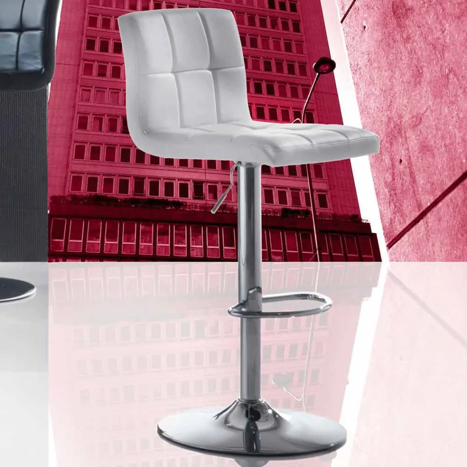 Liftable Modern Design Stool, Eco-leather Seat - Delfina Viadurini