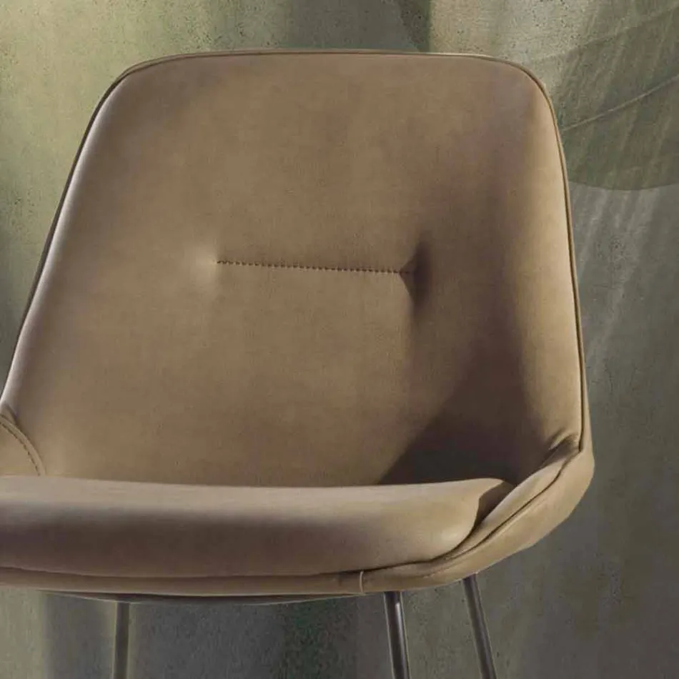 Modern Design Stool with Painted Metal Sled - Ines Viadurini