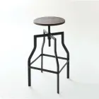 Modern design stool in metal and wood adjustable Livorno1 Viadurini