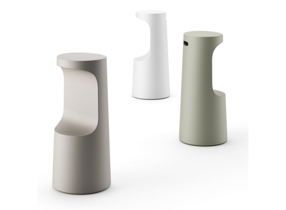 High Design Stool in Matt Polyethylene for Outdoors Made in Italy - Forlina Viadurini