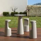 High Design Stool in Matt Polyethylene for Outdoors Made in Italy - Forlina Viadurini