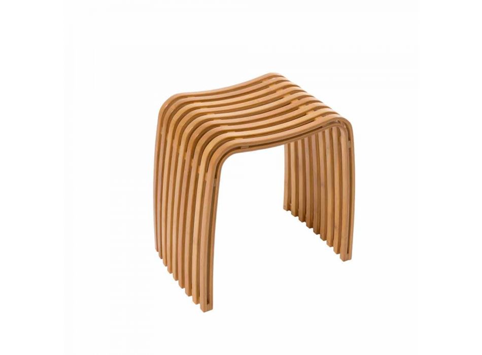 Design bathroom stool in Gorizia curved bamboo Viadurini