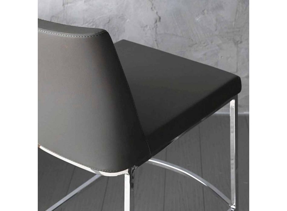 Design Stool in Ecoleather for Kitchen or Dining Room H 80 cm - Celine Viadurini