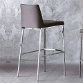 Modern Design Kitchen Stool with Faux Leather Seat H80 cm - Celine