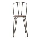 Modern Design Stool in Industrial Style in Iron and Wood, 2 Pieces - Erika Viadurini
