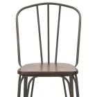 Modern Design Stool in Industrial Style in Iron and Wood, 2 Pieces - Erika Viadurini