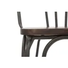 Modern Design Stool in Industrial Style in Iron and Wood, 2 Pieces - Erika Viadurini