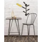 Modern Design Stool in Industrial Style in Iron and Wood, 2 Pieces - Erika Viadurini