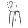 Modern Design Stool in Industrial Style in Iron and Wood, 2 Pieces - Erika