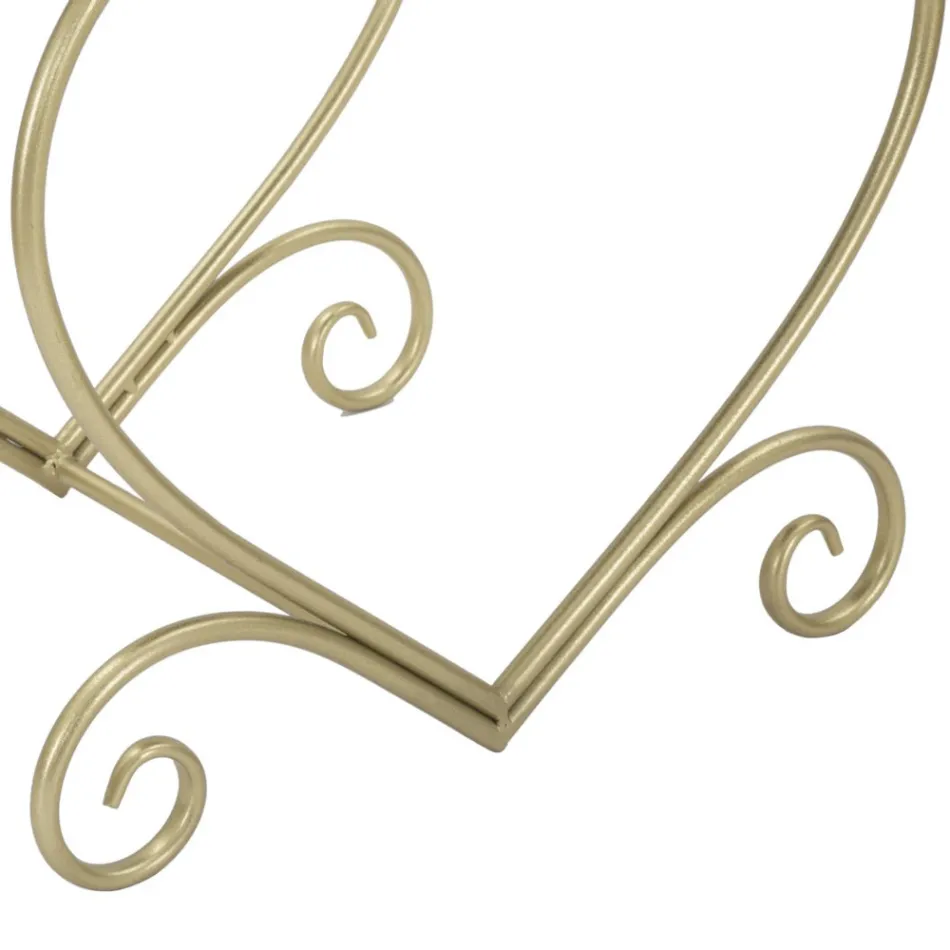 Low Golden Iron Stool with Fabric Covered Seat - Dimentico Viadurini