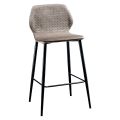 Elegant Stool in Colored Quilted Velvet and Anthracite Metal - Scarat