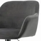 Swivel Stool with Upholstered Seat and Steel Base Made in Italy - Arona Viadurini