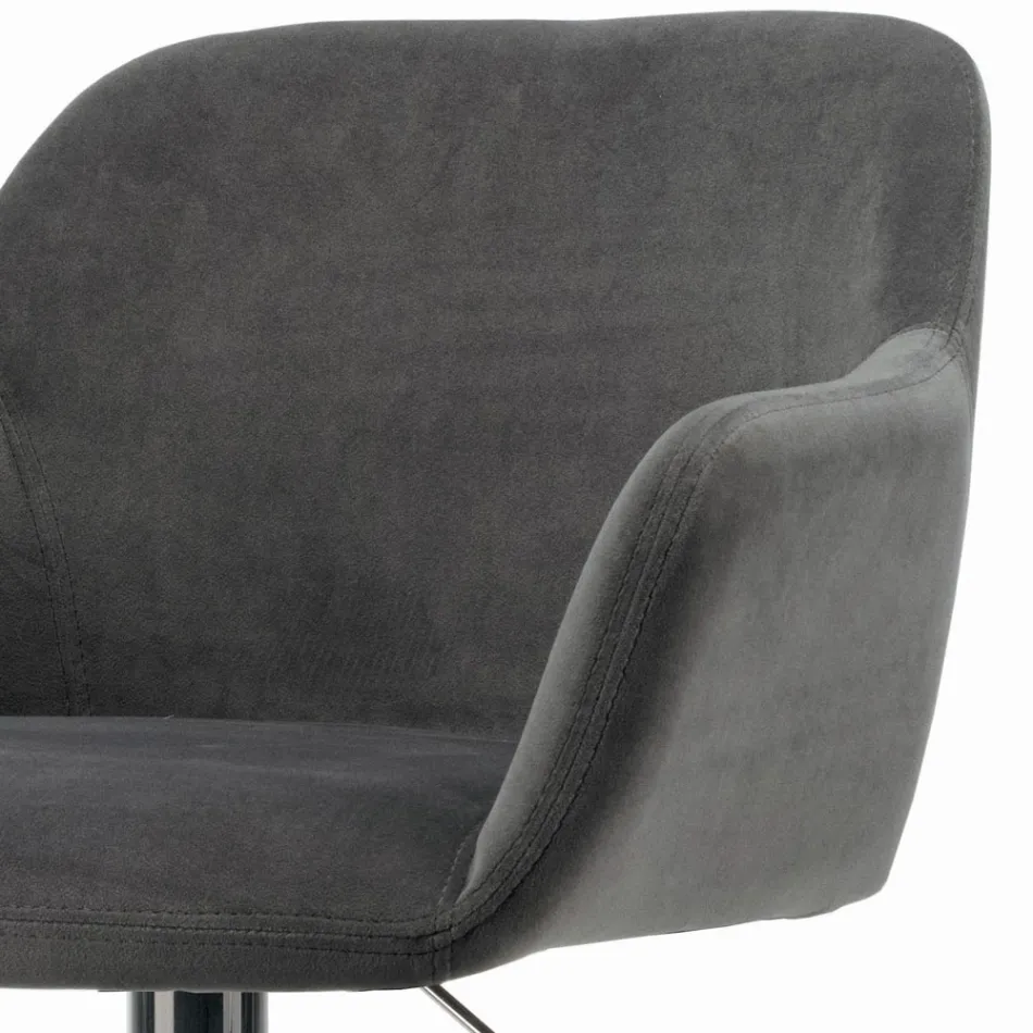 Swivel Stool with Upholstered Seat and Steel Base Made in Italy - Arona Viadurini