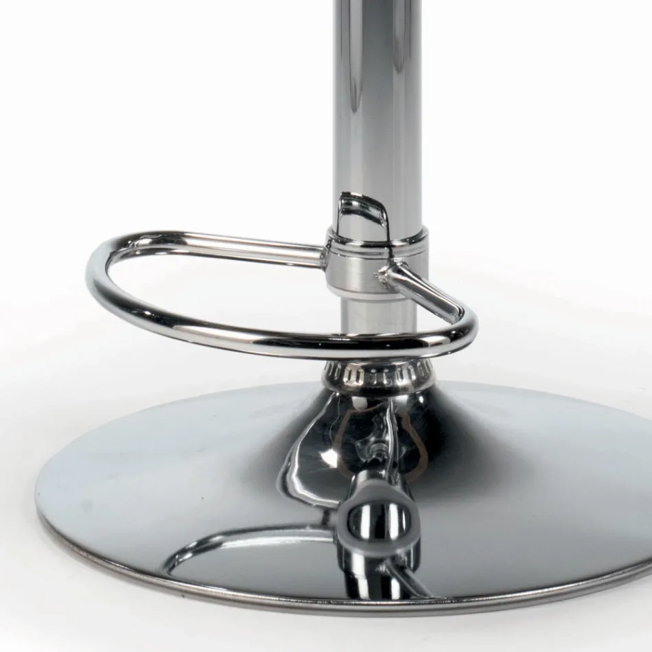 Swivel Stool with Upholstered Seat and Steel Base Made in Italy - Arona Viadurini