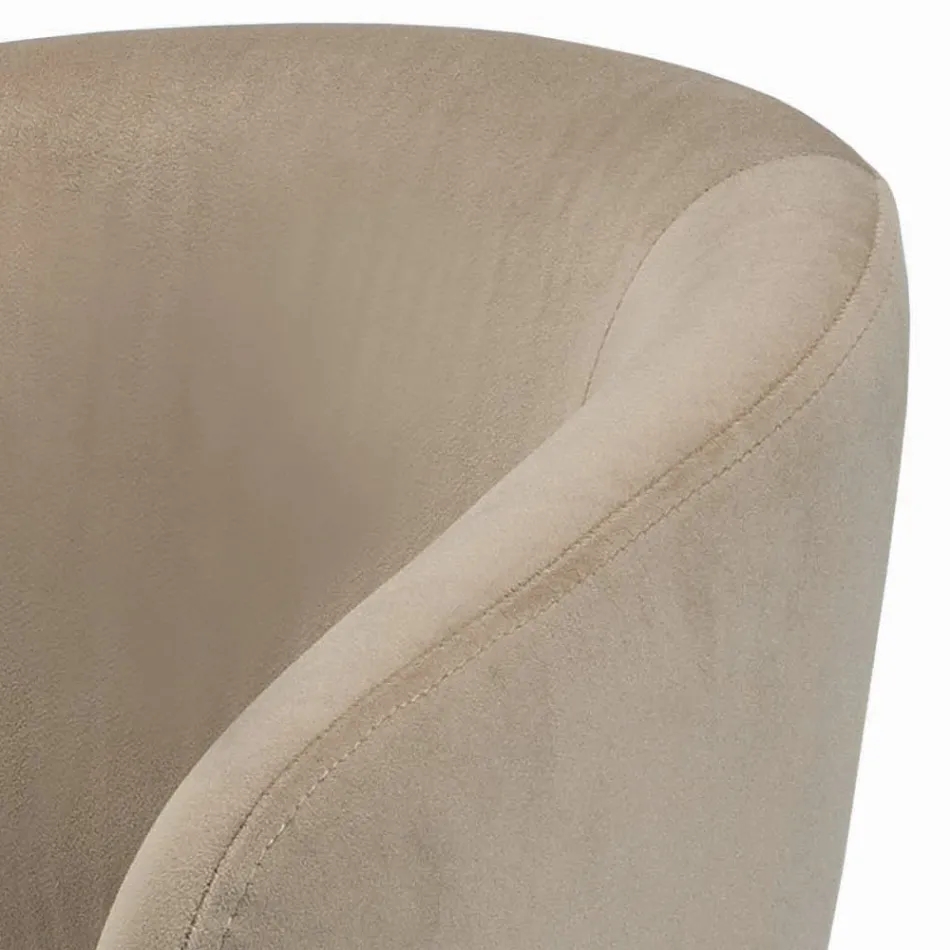 Swivel and Height Adjustable Stool in Velvet and Steel - Alassio Viadurini