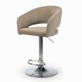 Swivel and Height Adjustable Stool in Velvet and Steel - Alassio