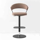Swivel Stool Upholstered Vintage Faux Leather and Metal Made in Italy - New York Viadurini