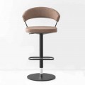 Swivel Stool Upholstered Vintage Faux Leather and Metal Made in Italy - New York