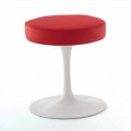 Swivel Stool in Lacquered Aluminum with Leather Seat Made in Italy - Dacia