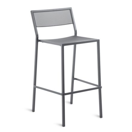 Stackable Outdoor Stool in Galvanized Iron Made in Italy - Woody Viadurini