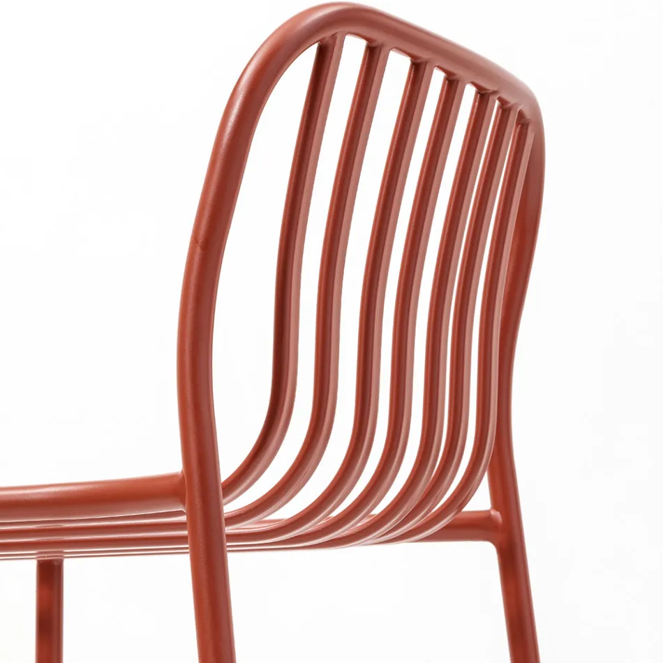 Stackable Outdoor Metal Stool Made in Italy 2 Pieces - Simply Viadurini