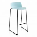 Stackable Stool in Metal and Polypropylene Made in Italy, 2 Pieces - Charla