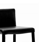 Design Steel Stool Upholstered in Faux Leather, Leather or Hide - Pitt Model Viadurini