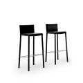 Design Steel Stool Upholstered in Faux Leather, Leather or Hide - Pitt Model